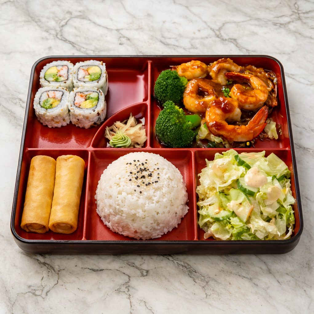 Shrimp Teriyaki Dinner Bento.