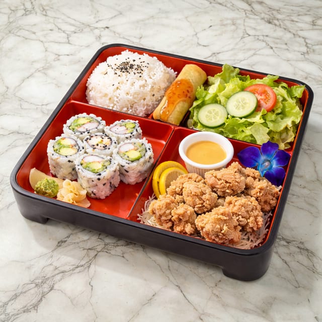 Chicken Kara Age Dinner Bento.